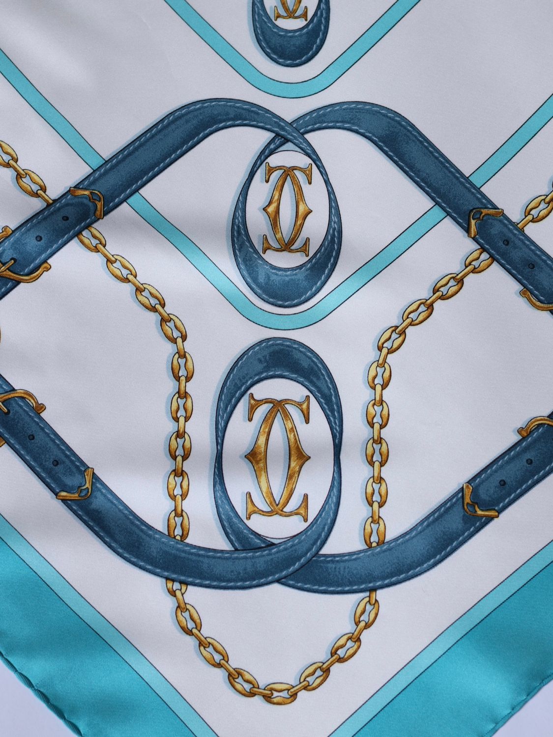 Cartier Turquoise Silk Scarf