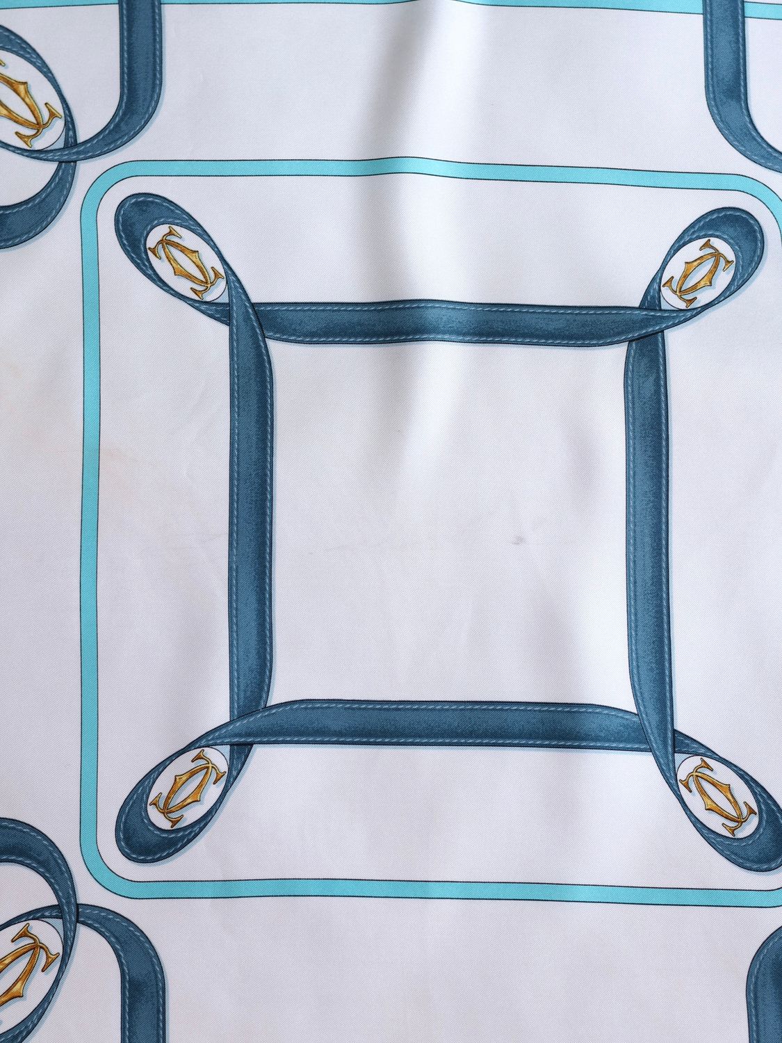 Cartier Turquoise Silk Scarf