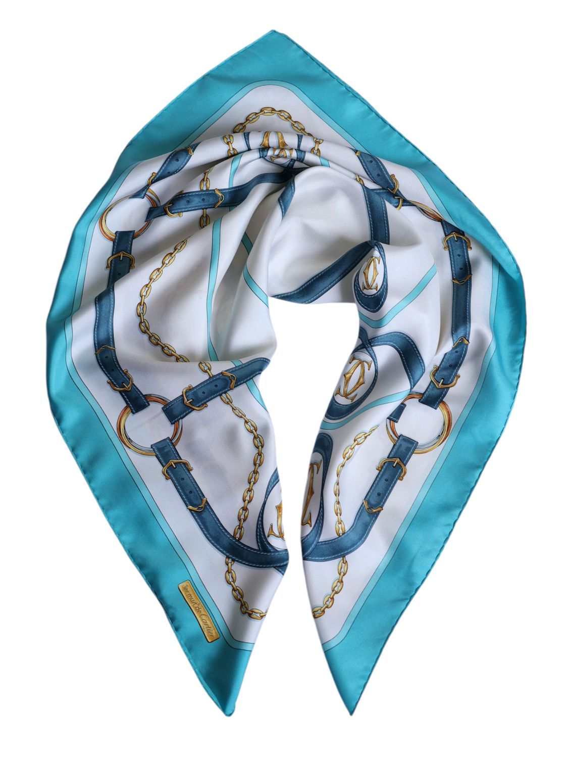Cartier Turquoise Silk Scarf