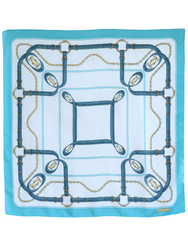 Cartier Turquoise Silk Scarf