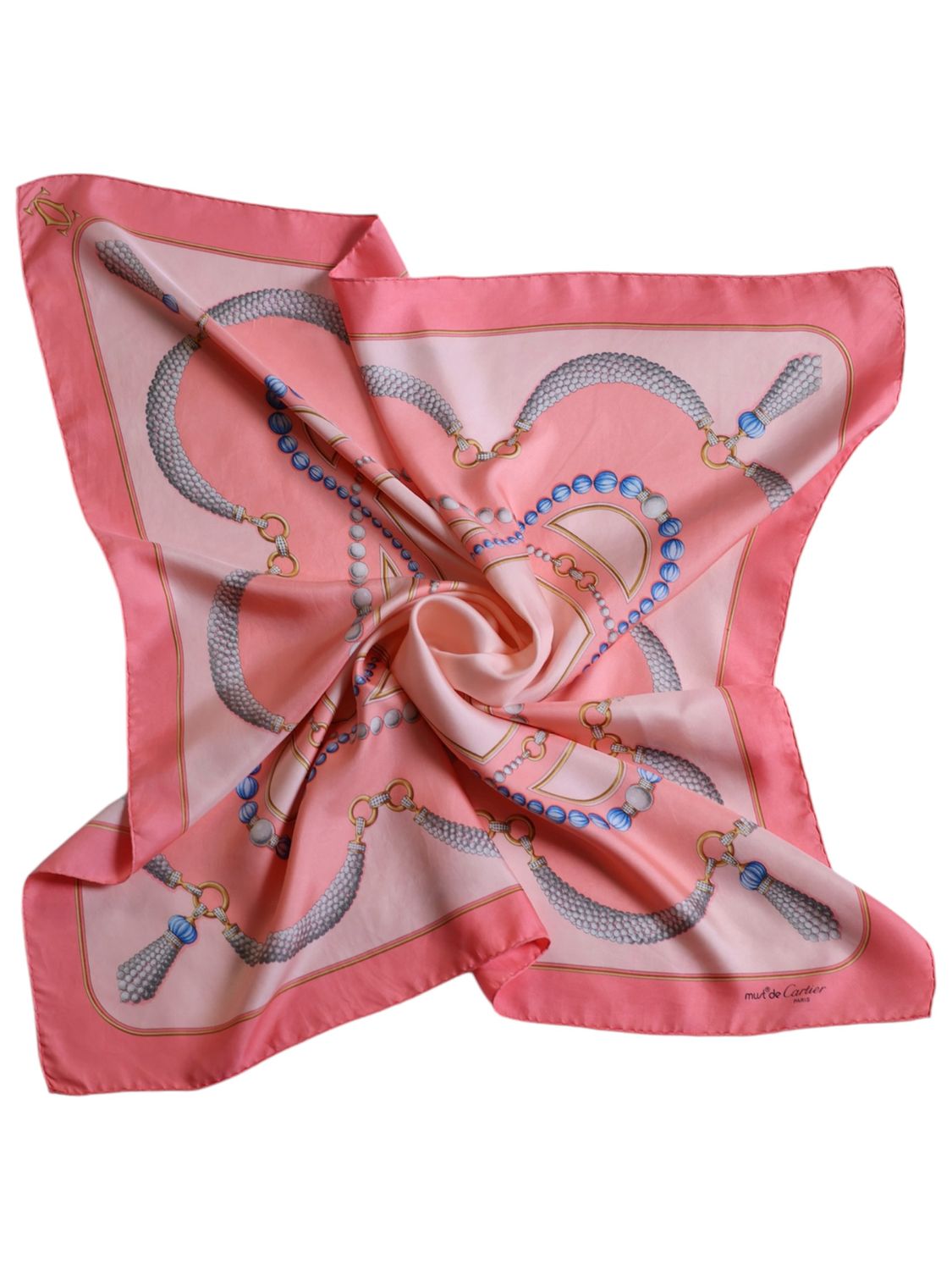 Cartier Pink Silk Scarf