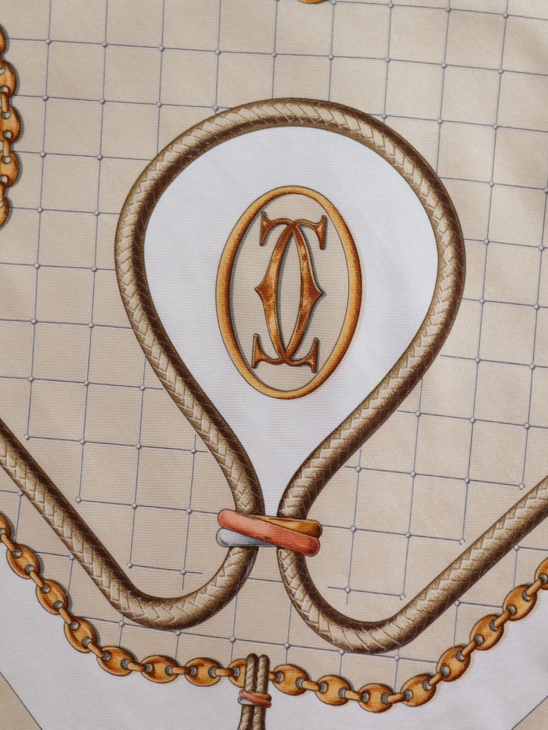 CARTIER BEIGE SILK SCARF