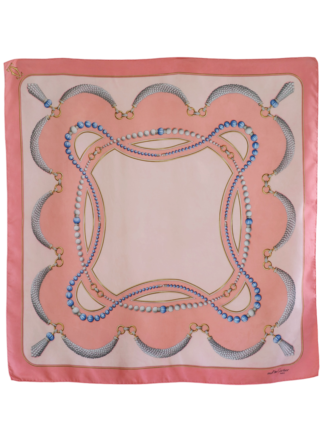Cartier Pink Silk Scarf