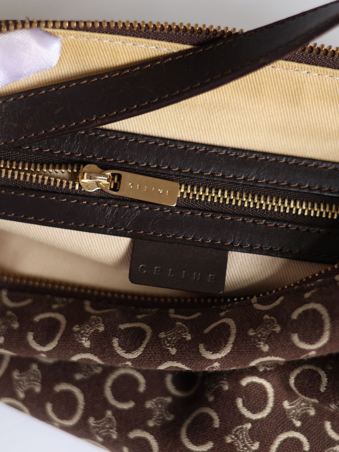 CELINE CANVAS SHOULDER BAG