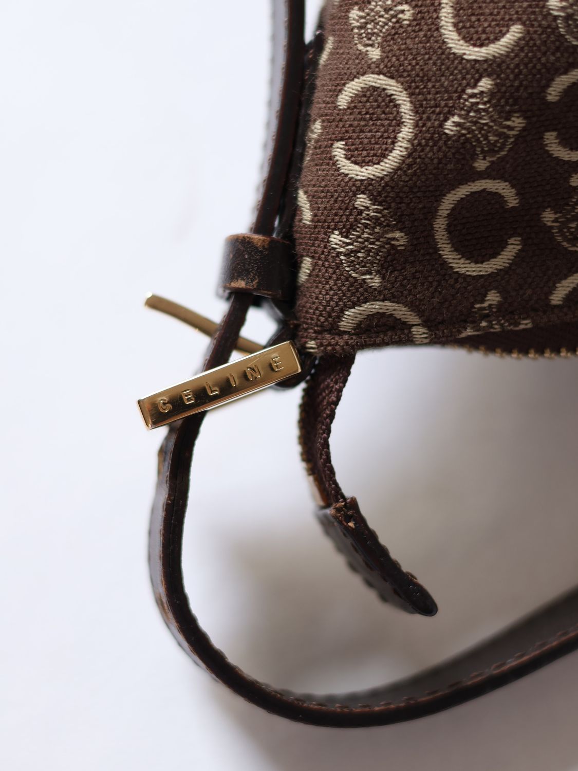 CELINE CANVAS SHOULDER BAG