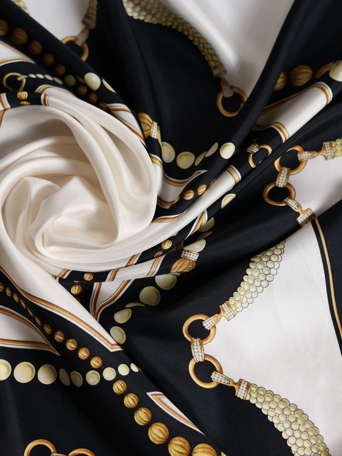 CARTIER BLACK SILK SCARF