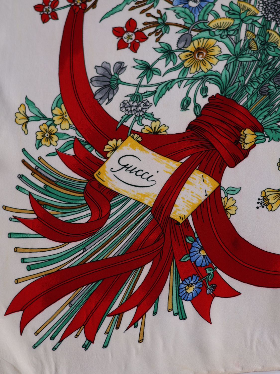 GUCCI FLORA POPPIES SILK SCARF