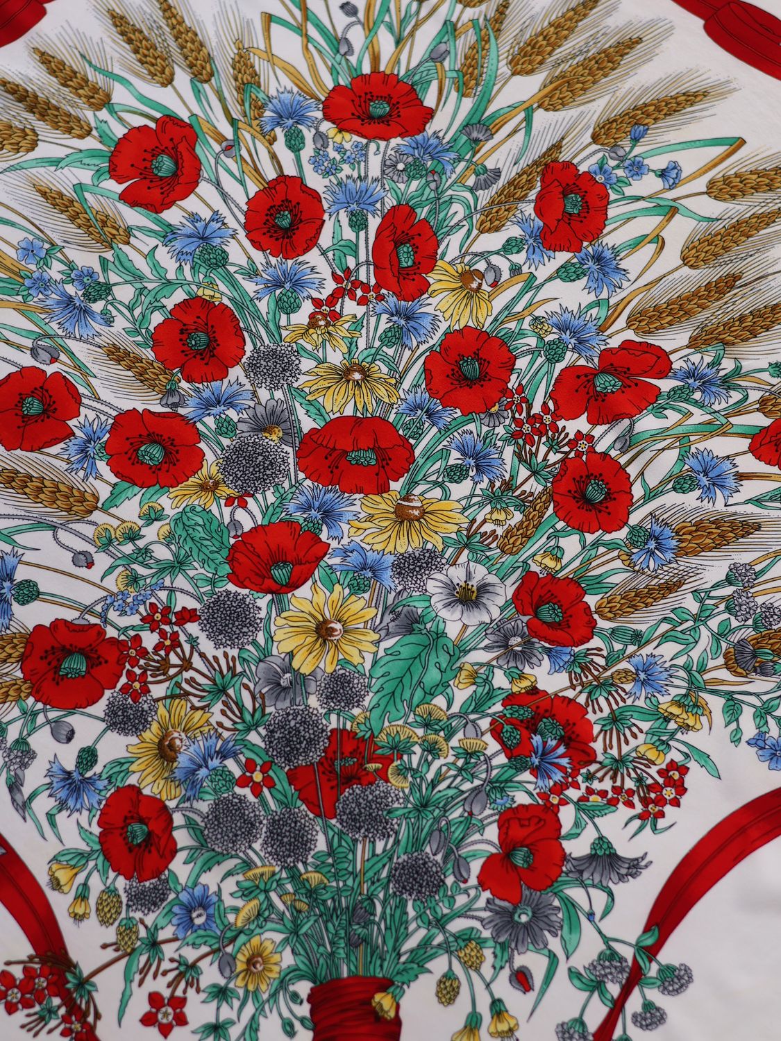GUCCI FLORA POPPIES SILK SCARF