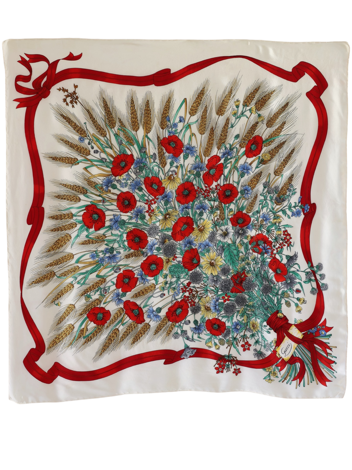 GUCCI FLORA POPPIES SILK SCARF