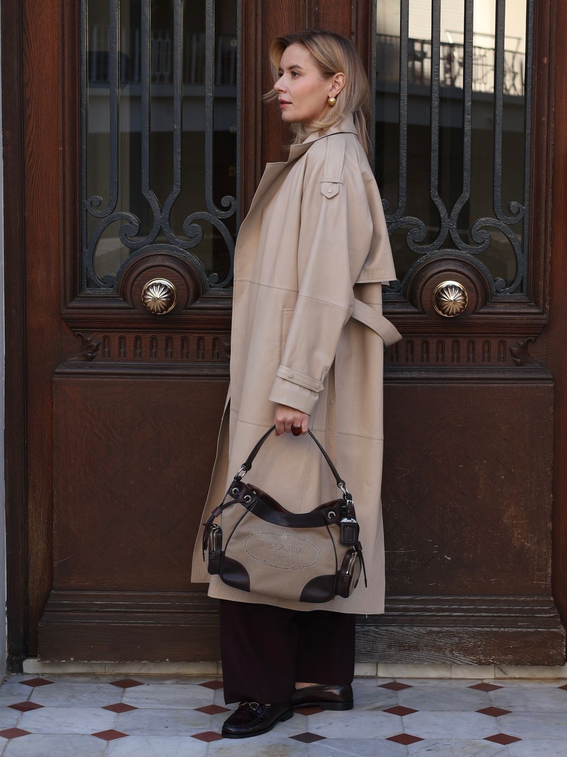 PRADA CANVAS SHOULDER BAG