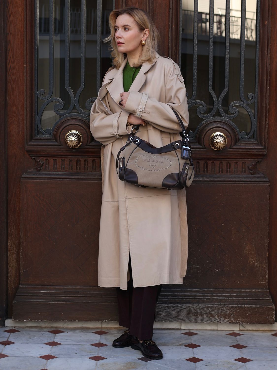 PRADA CANVAS SHOULDER BAG