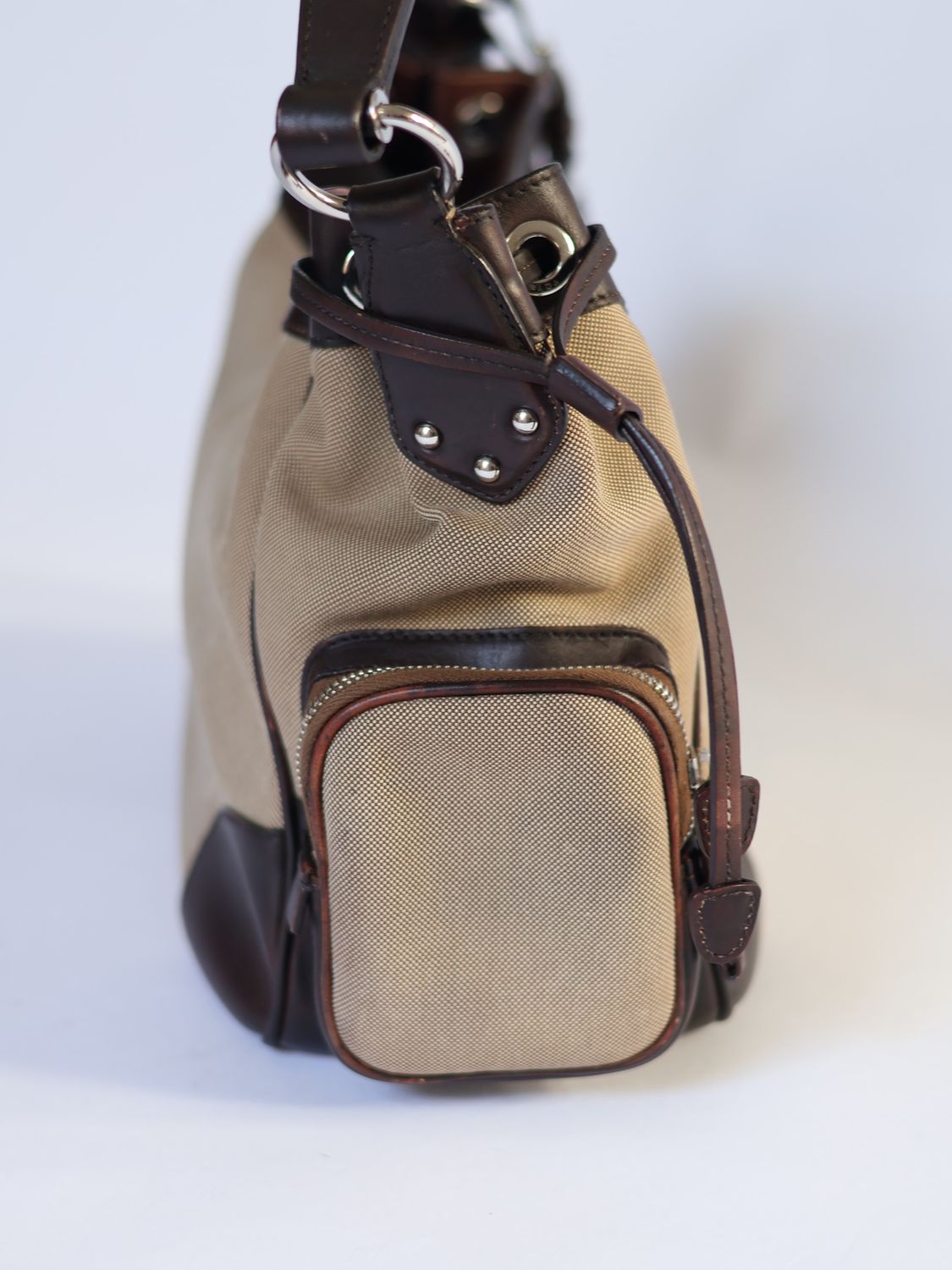 PRADA CANVAS SHOULDER BAG