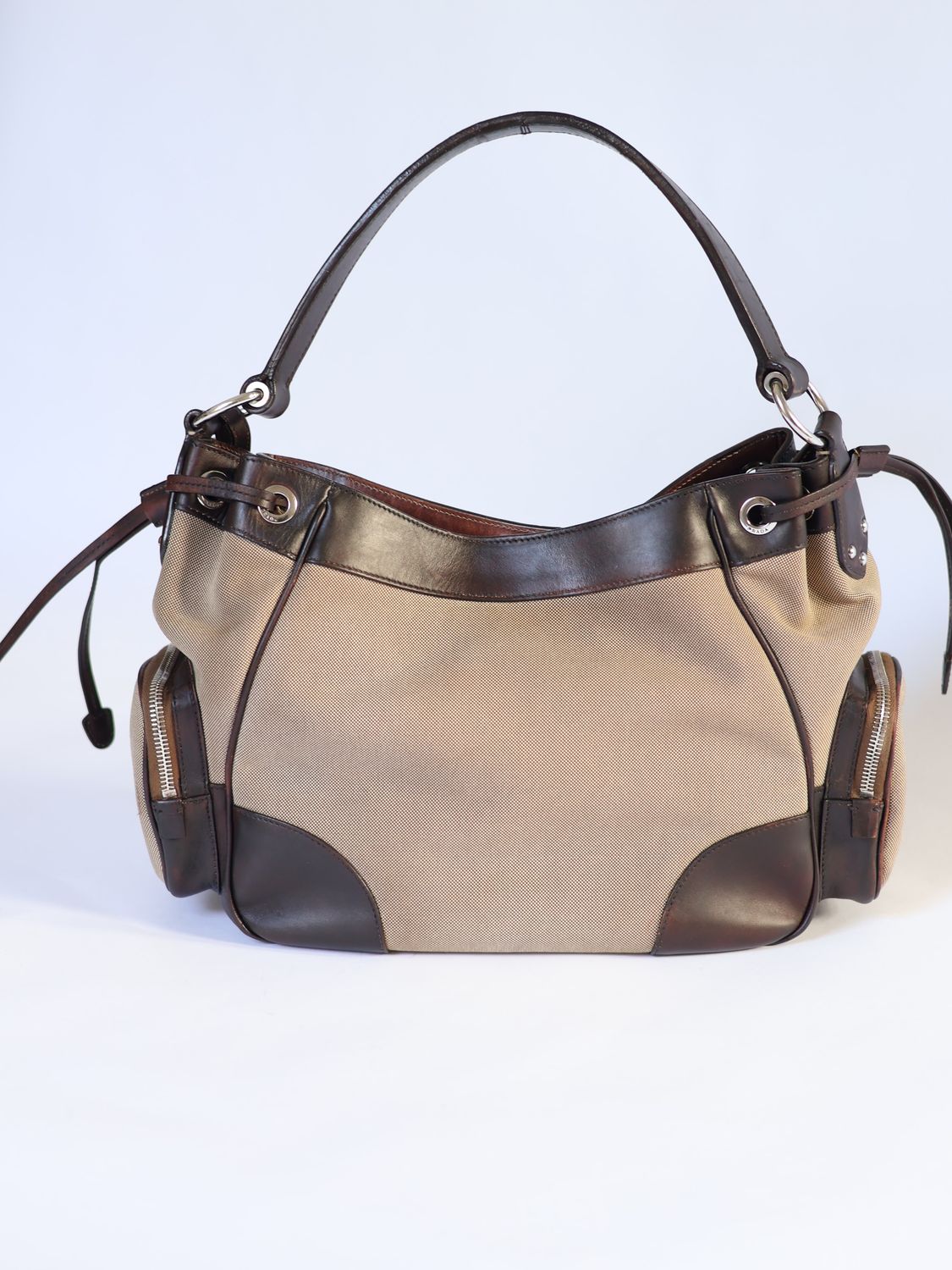 PRADA CANVAS SHOULDER BAG