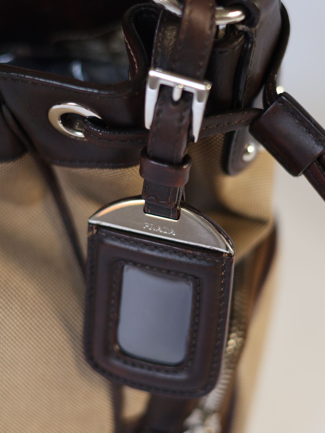 PRADA CANVAS SHOULDER BAG