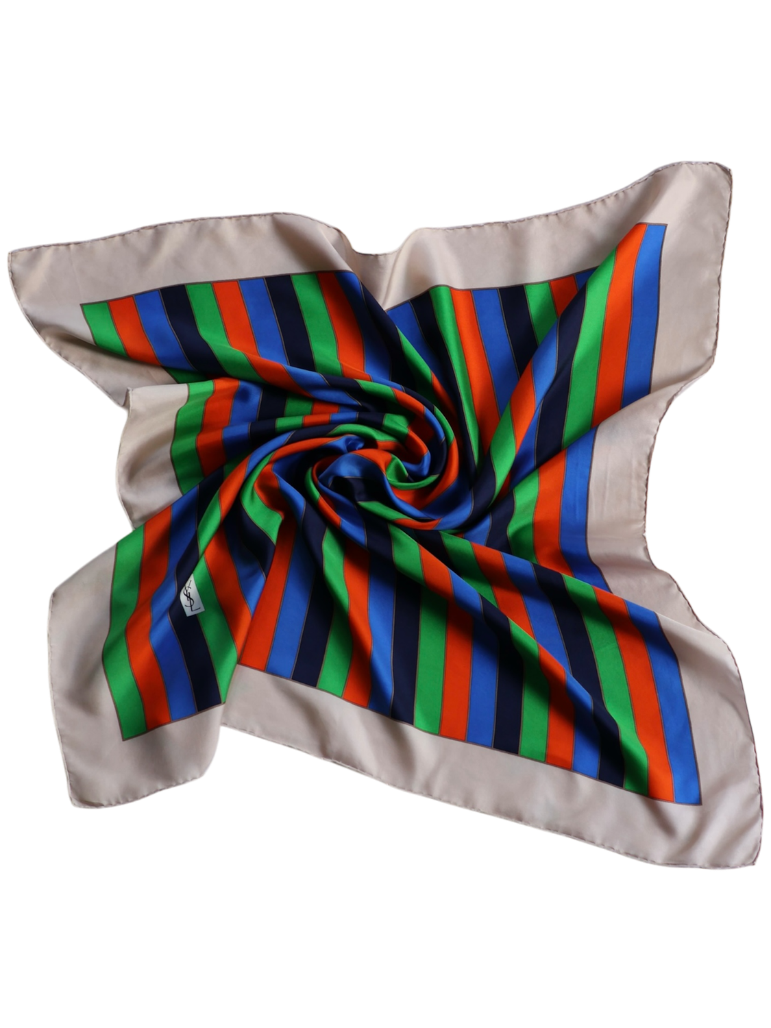 YSL Stripe Silk Scarf