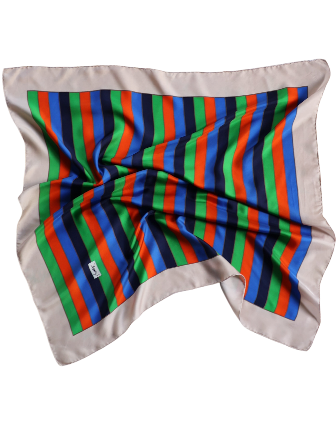 YSL Stripe Silk Scarf
