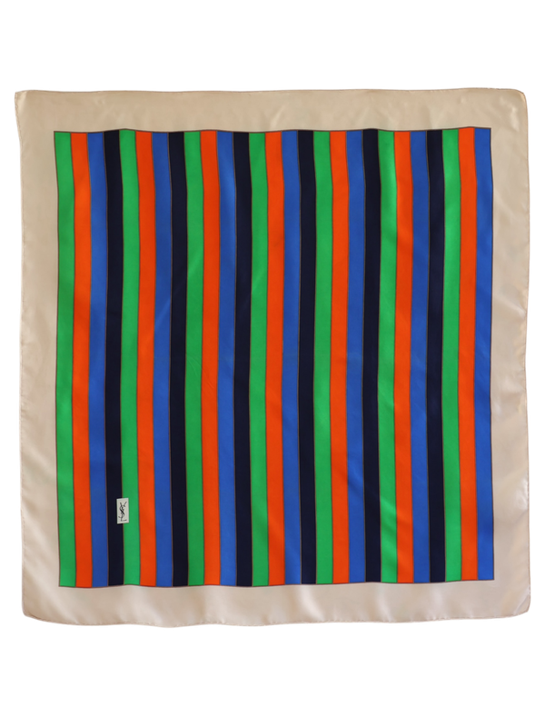YSL Stripe Silk Scarf