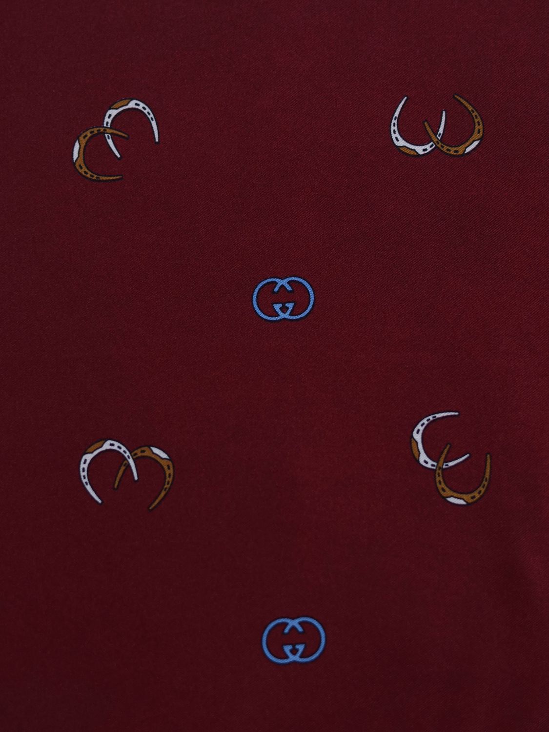 GUCCI Burgundy Silk Scarf - Elegance at Its Finest