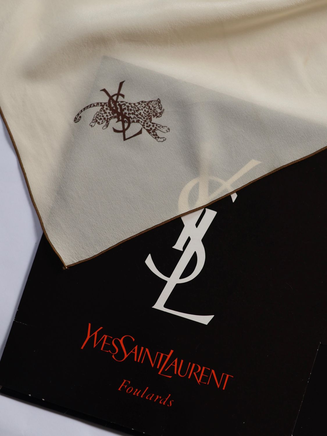 YSL Ivory Silk Scarf