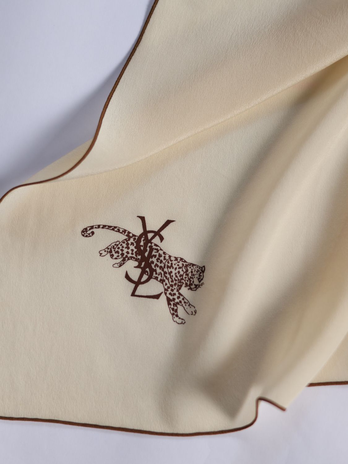 YSL Ivory Silk Scarf
