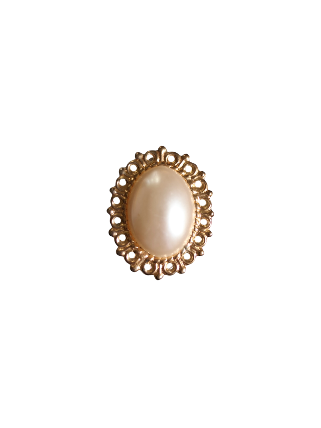 Faux Pearl Brooch