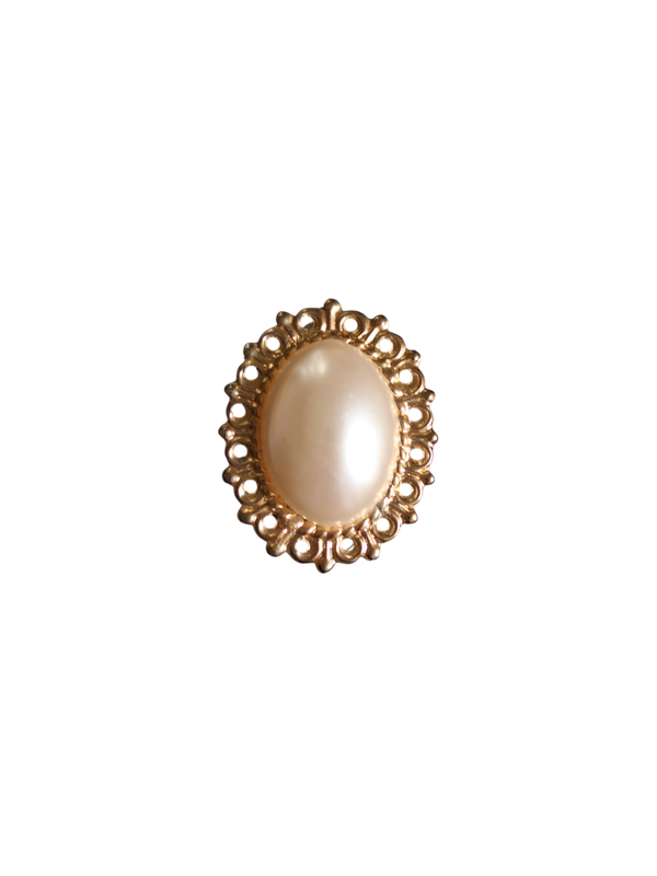 Faux Pearl Brooch