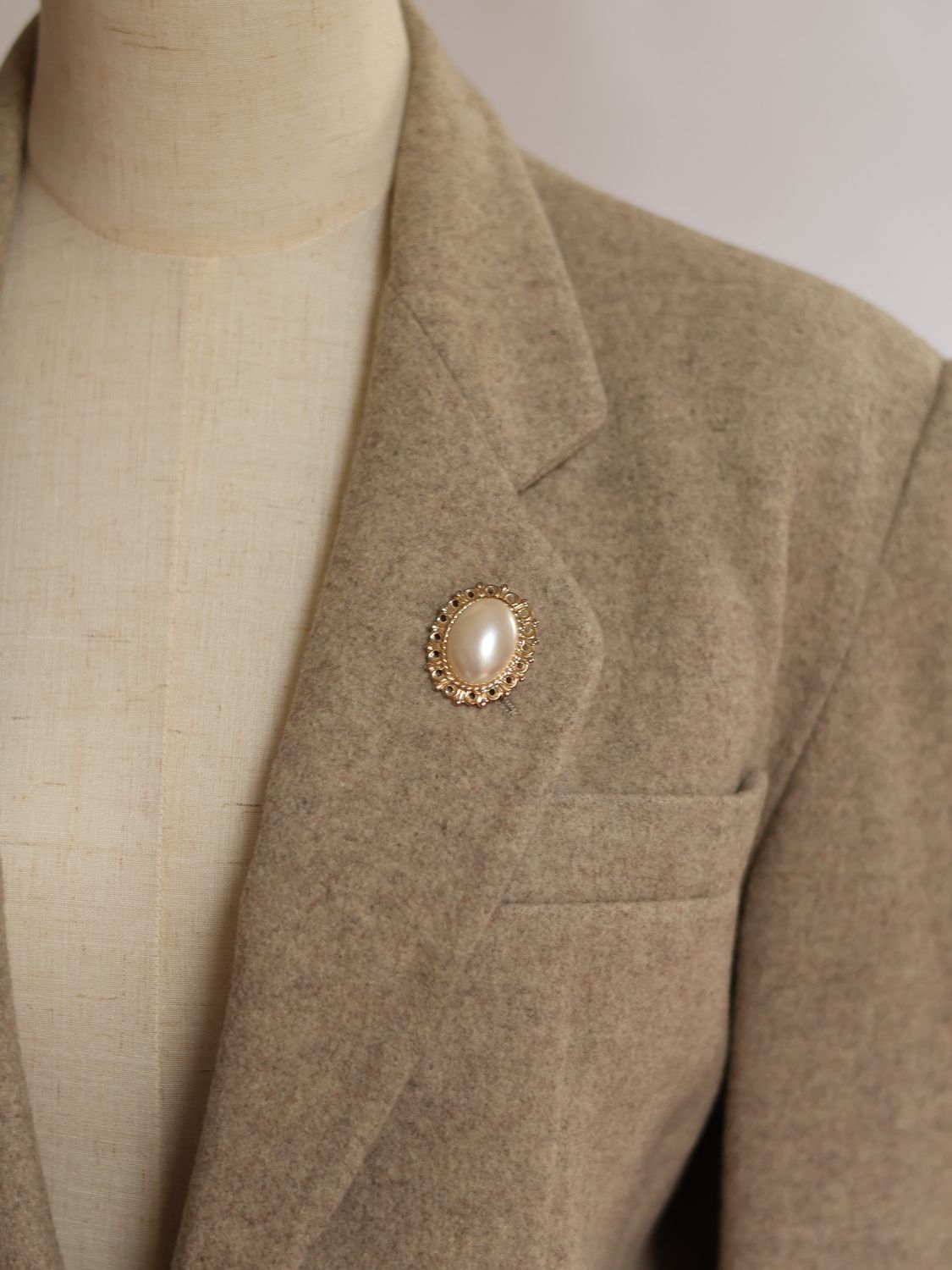Faux Pearl Brooch