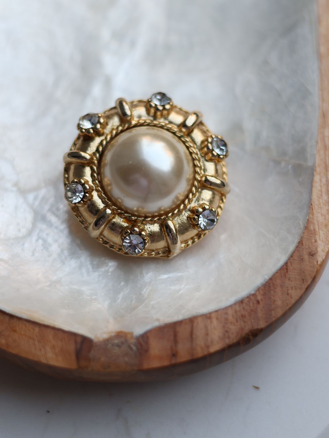 Faux Pearl Scarf Brooch