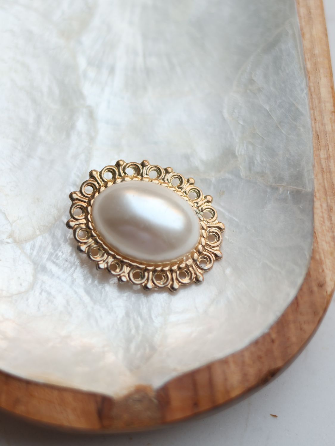 Faux Pearl Brooch