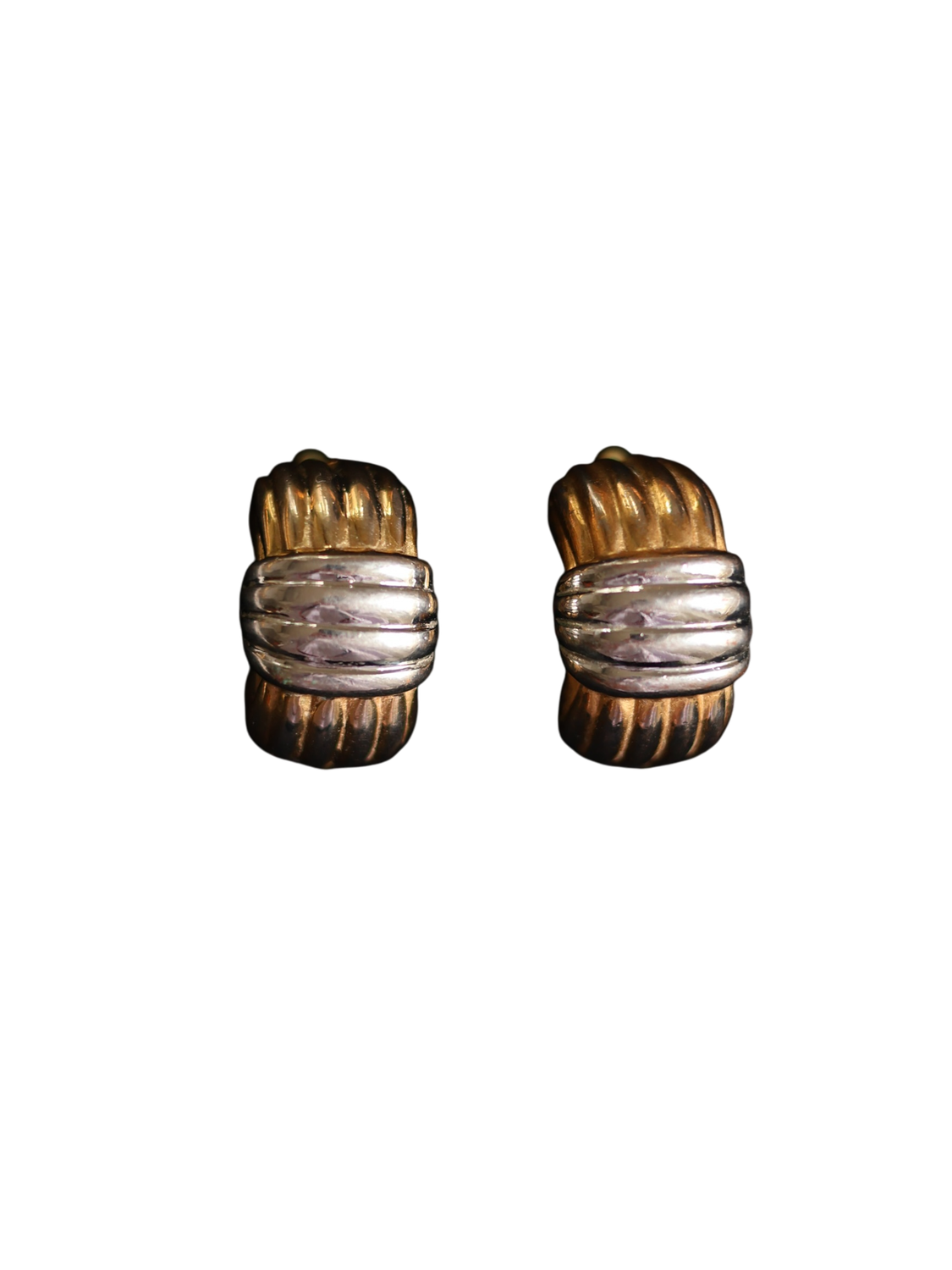 Gold &amp; Silver-Tone Textured Earrings