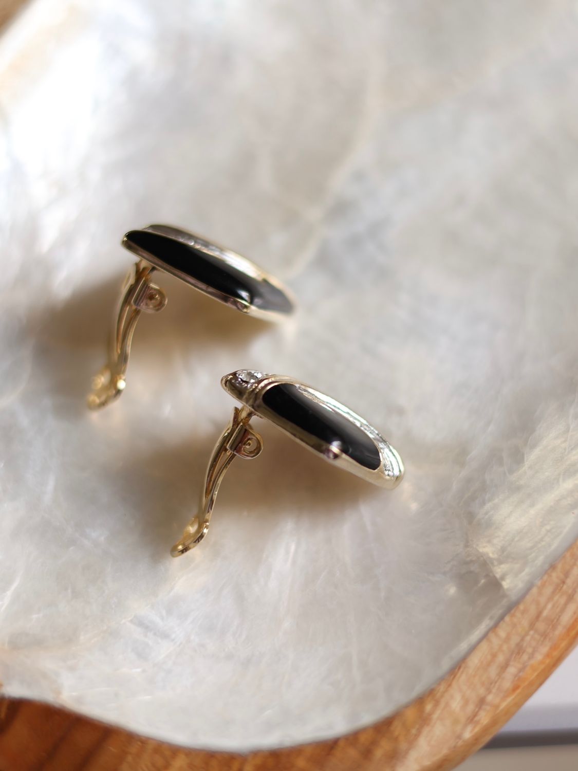 Black Enamel Earrings