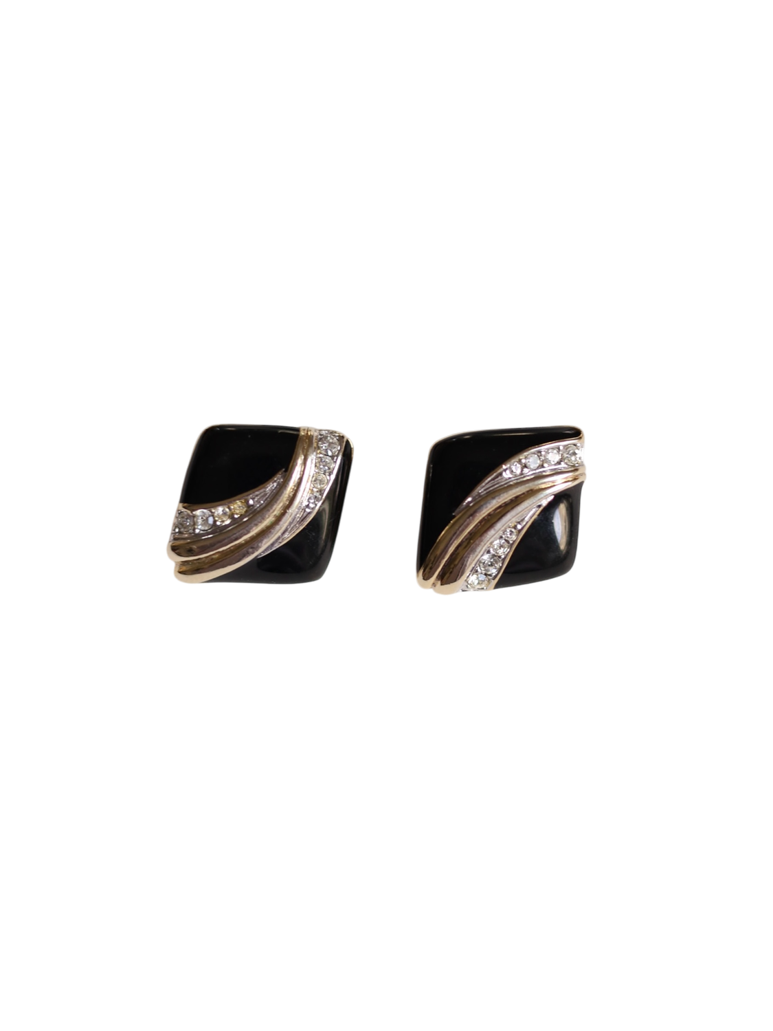 Black Enamel Earrings