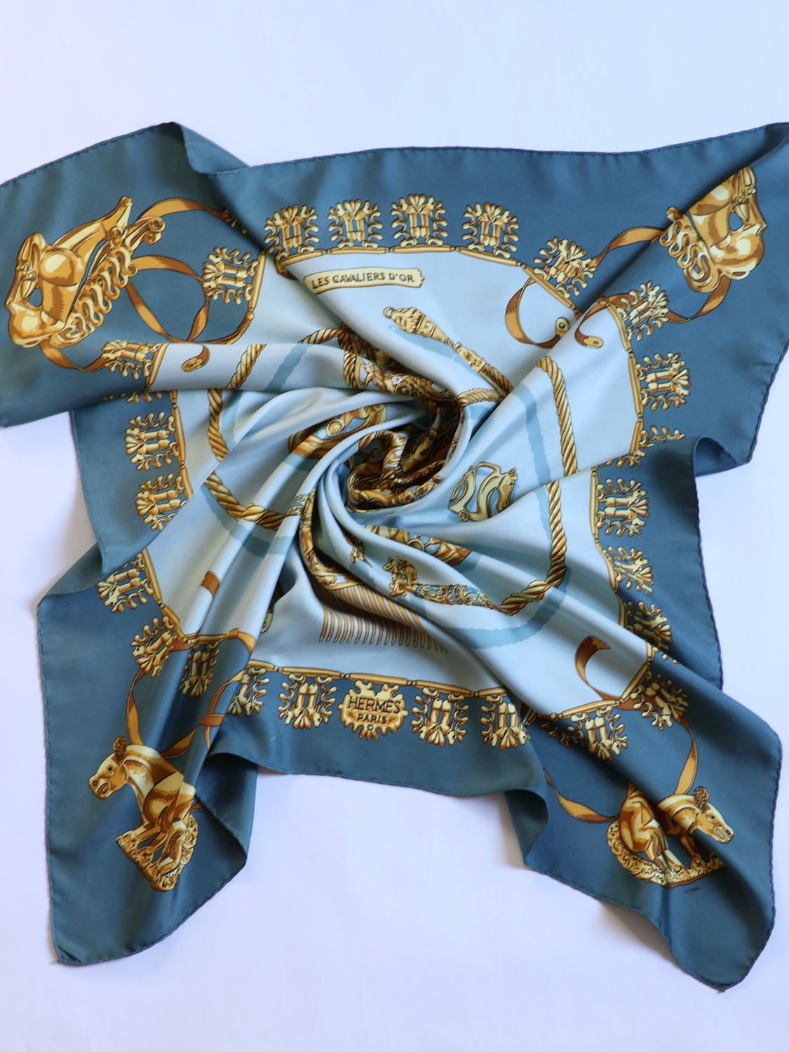 Hermès Les Cavaliers d'Or Silk Scarf