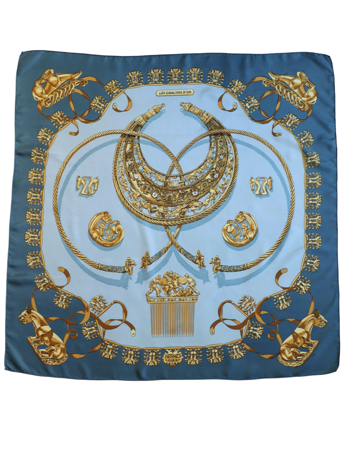 Hermès Les Cavaliers d&#39;Or Silk Scarf