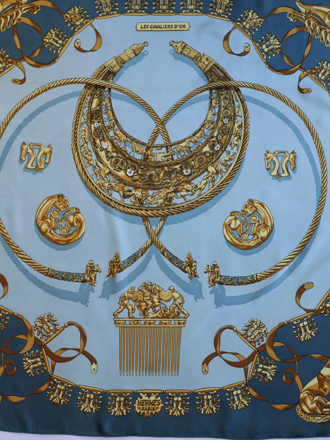 Hermès Les Cavaliers d'Or Silk Scarf