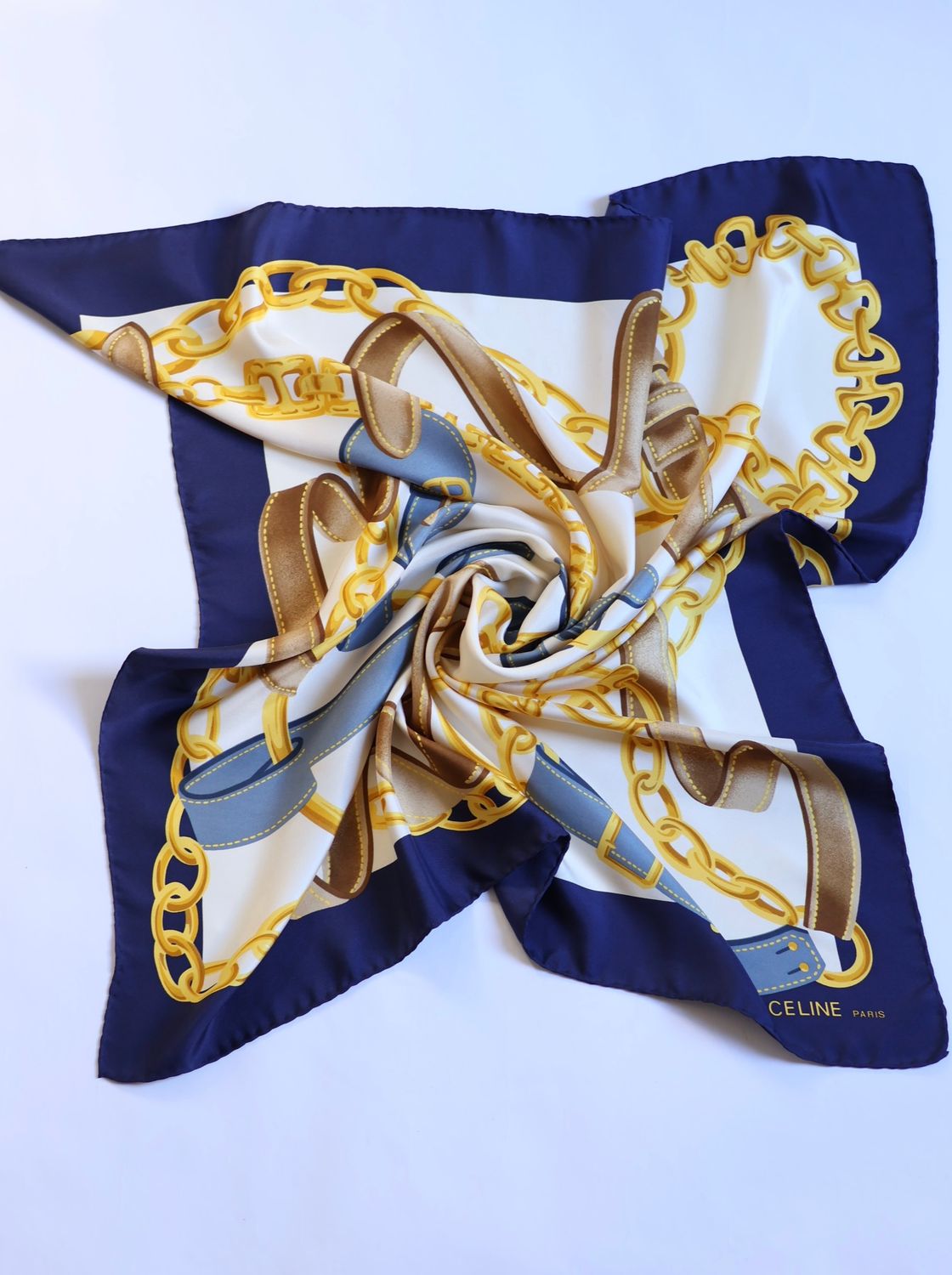 Celine Belts &amp; Chains Silk Scarf
