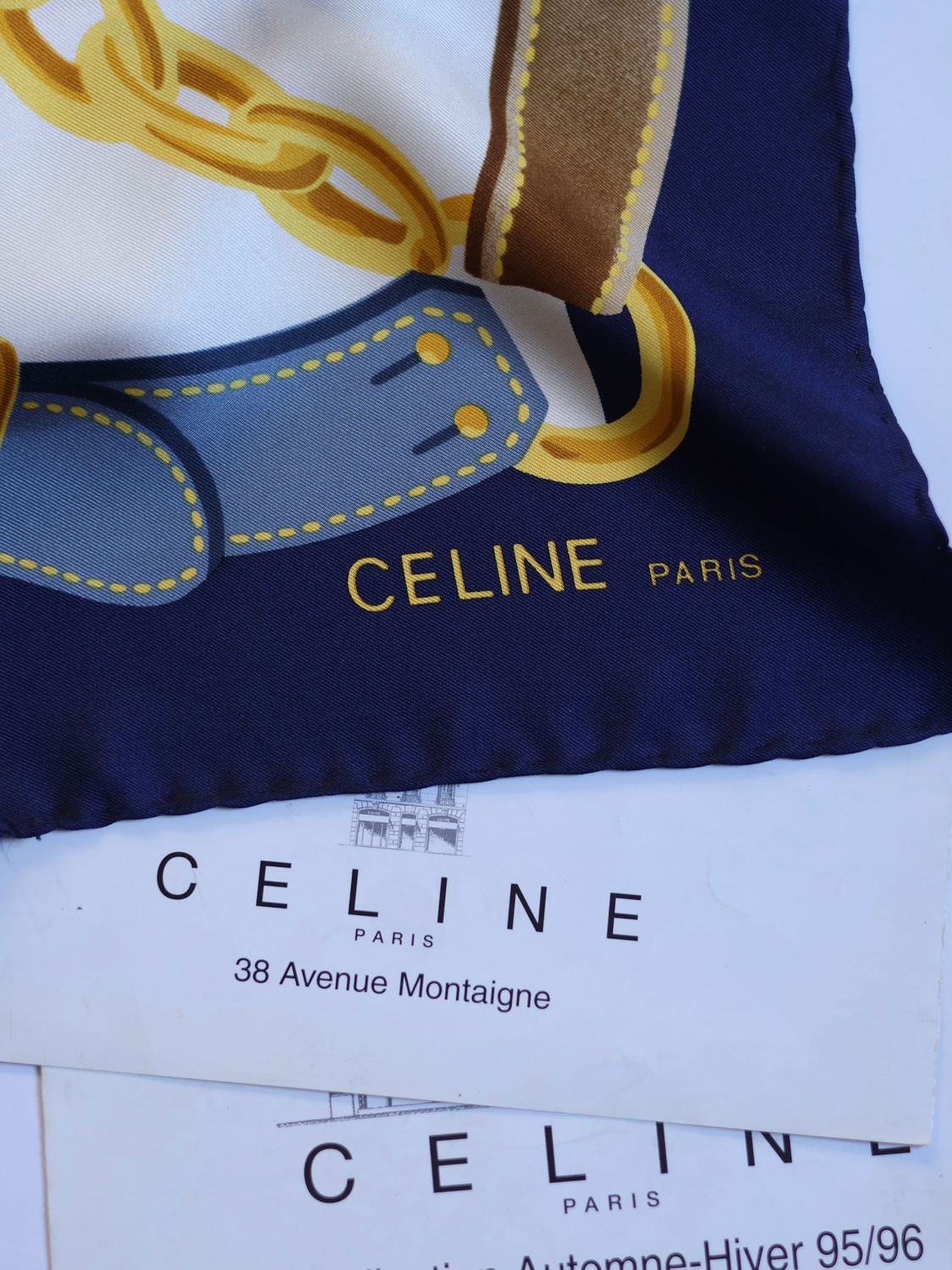 Celine Belts &amp; Chains Silk Scarf