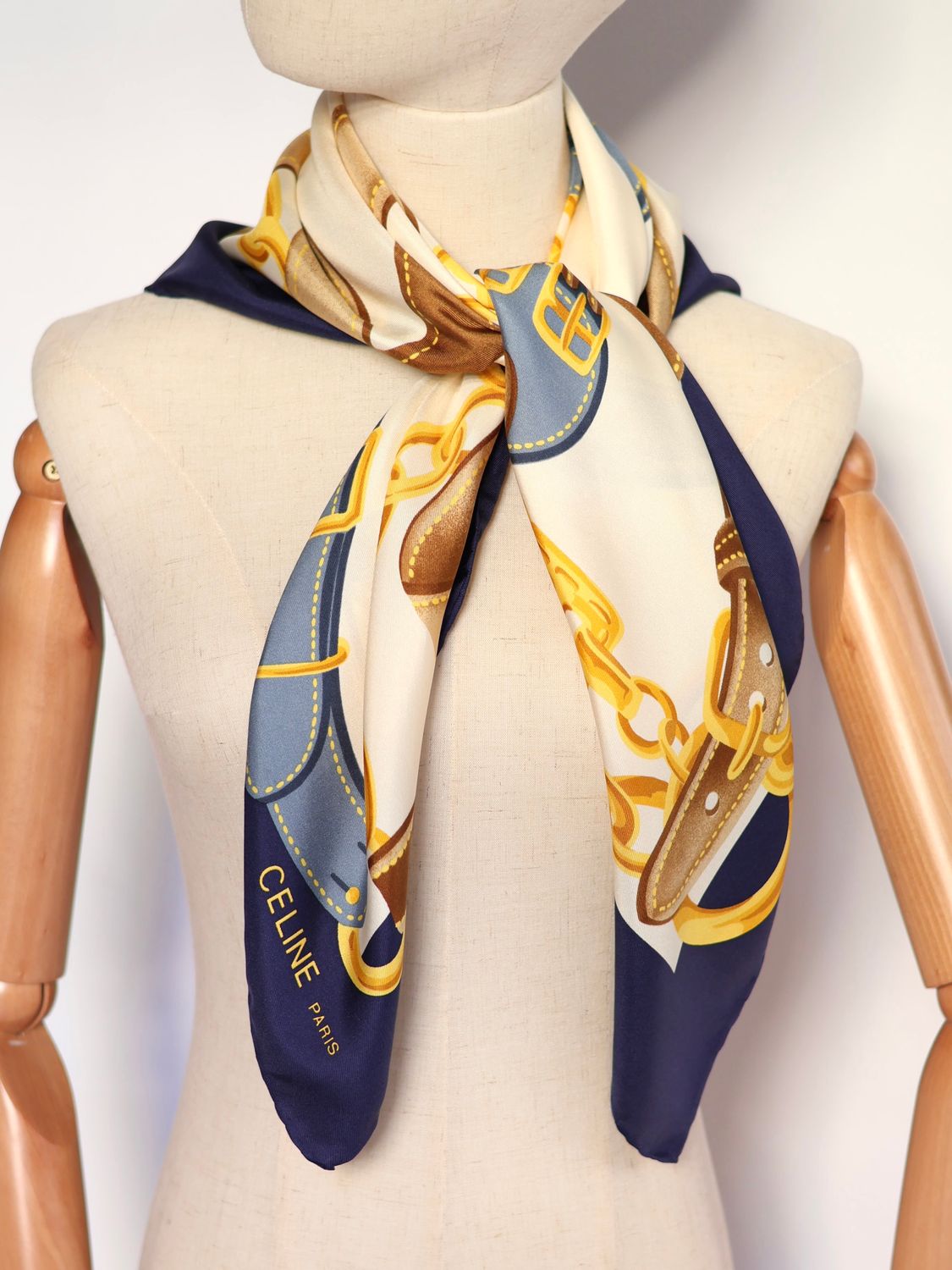 Celine Belts &amp; Chains Silk Scarf