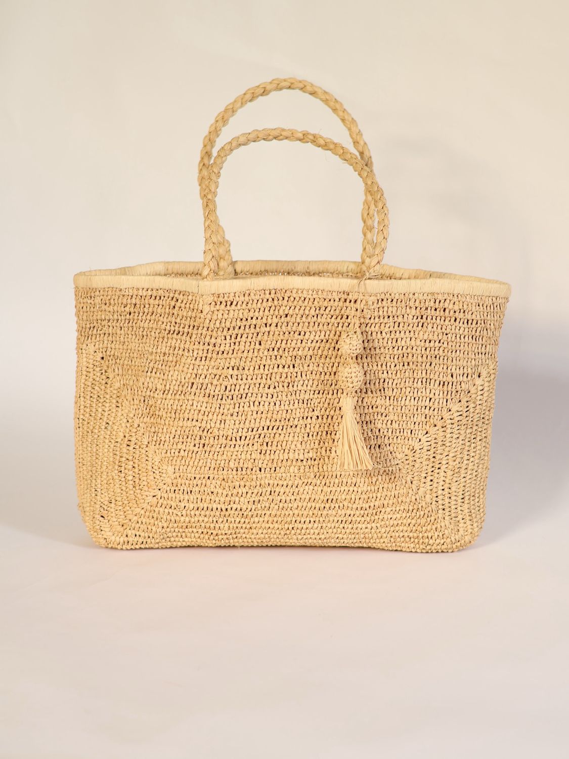 Cassis Raffia Basket Bag