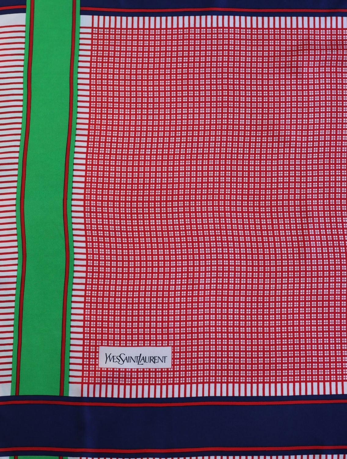 YSL Stripes Silk Scarf