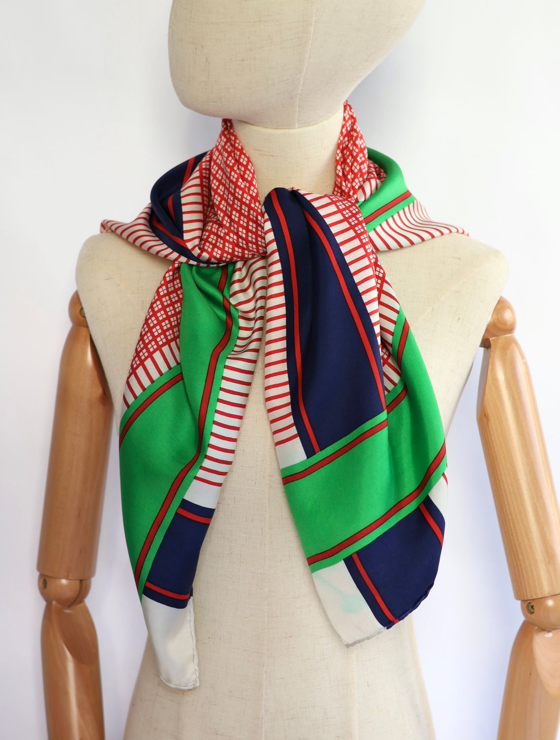 YSL Stripes Silk Scarf