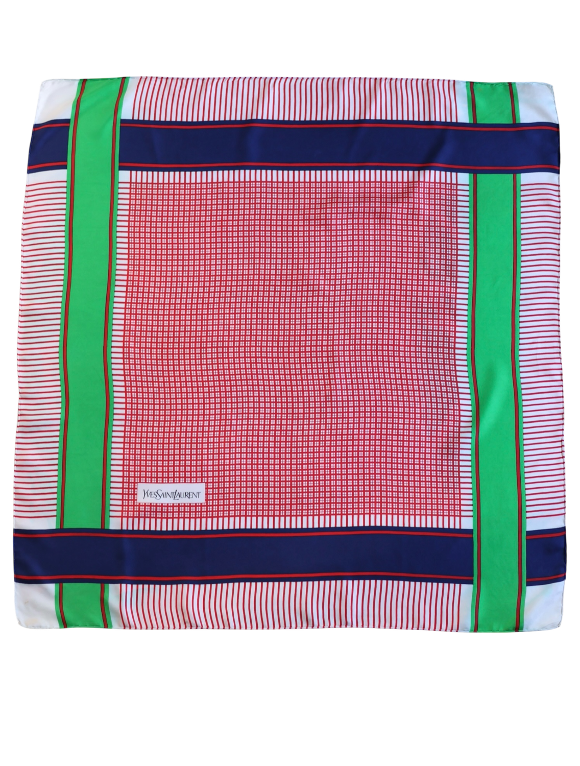 YSL Stripes Silk Scarf