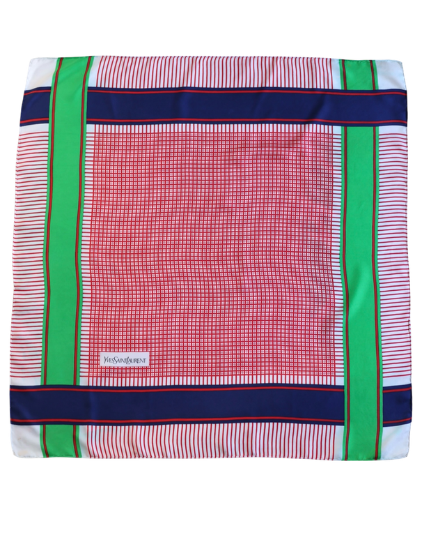 YSL Stripes Silk Scarf