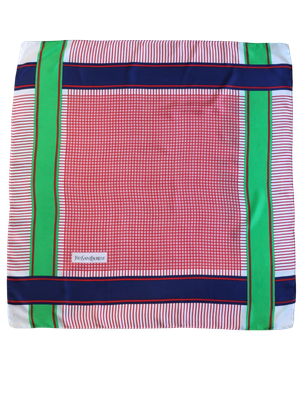 YSL Stripes Silk Scarf