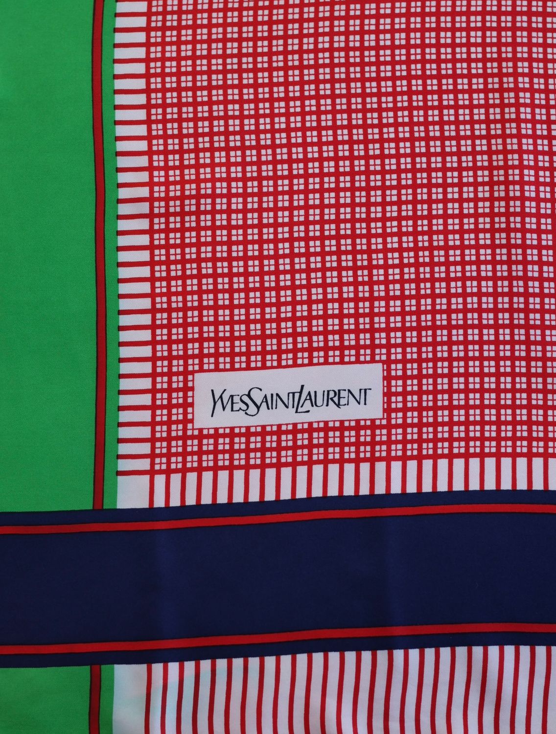 YSL Stripes Silk Scarf