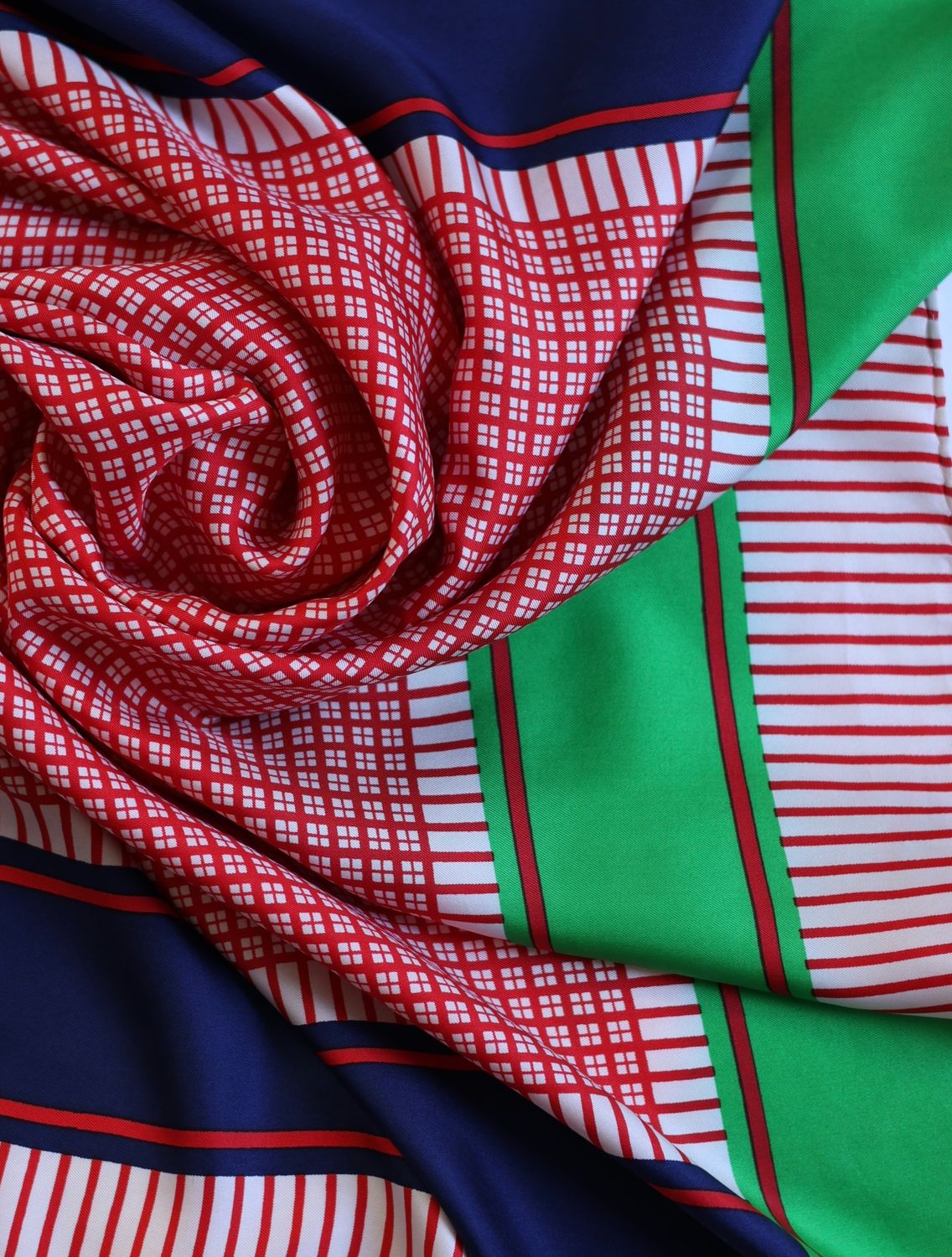 YSL Stripes Silk Scarf