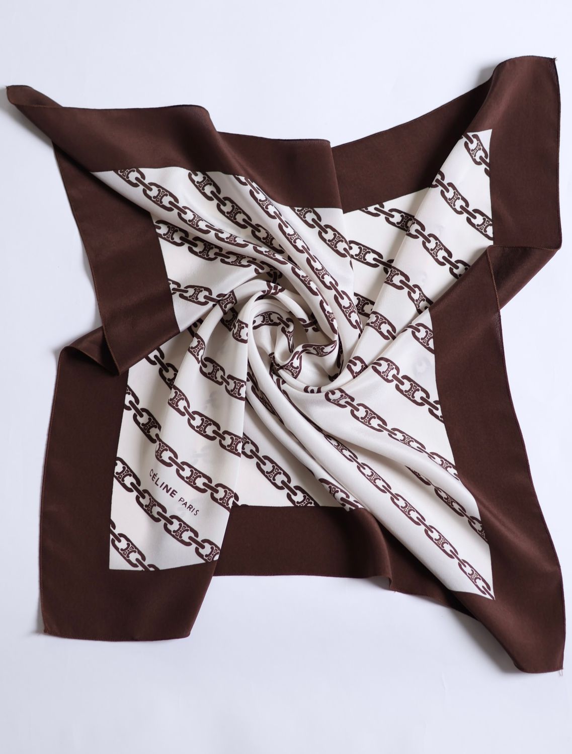 Celine Triomphe Chain Silk Scarf