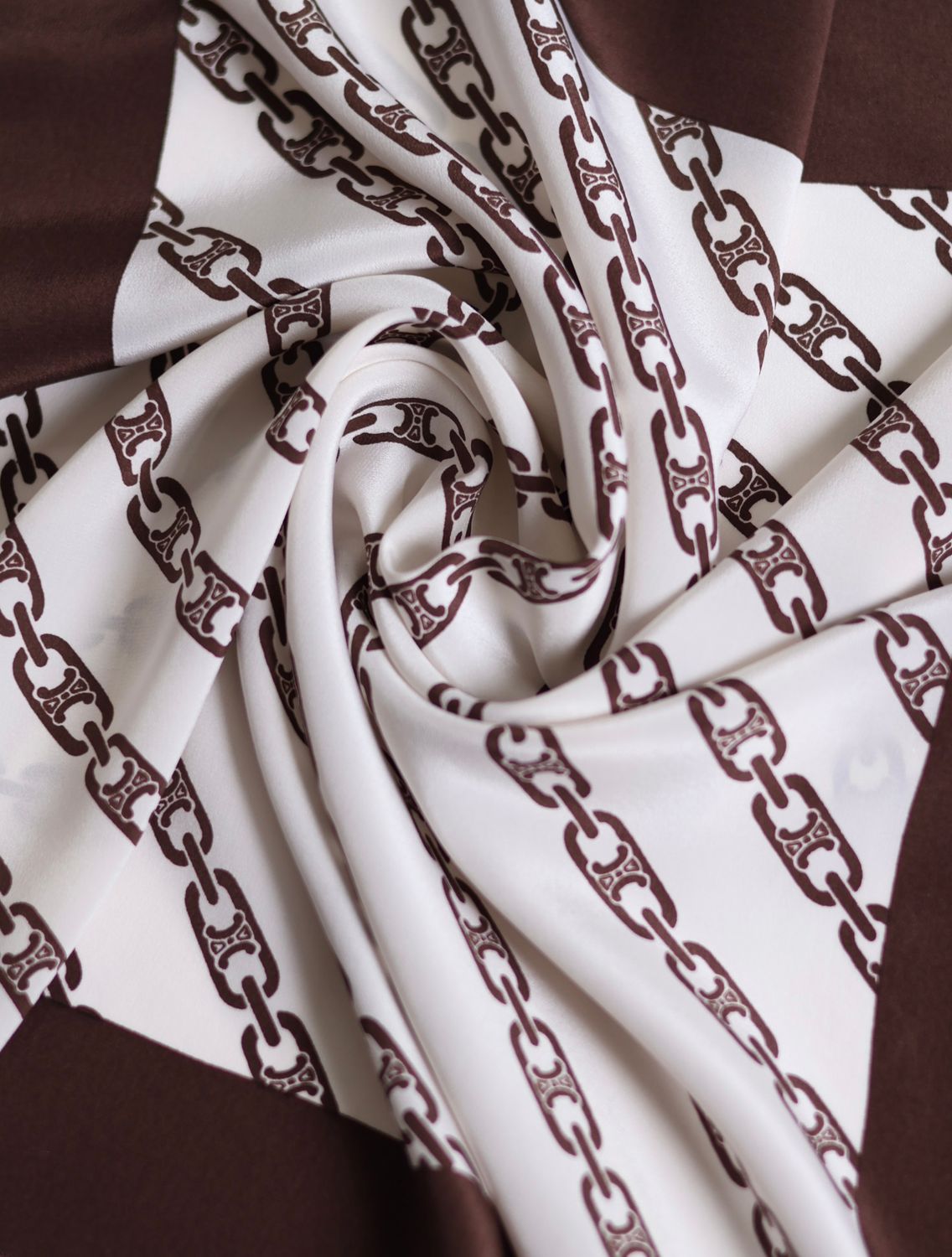 Celine Triomphe Chain Silk Scarf