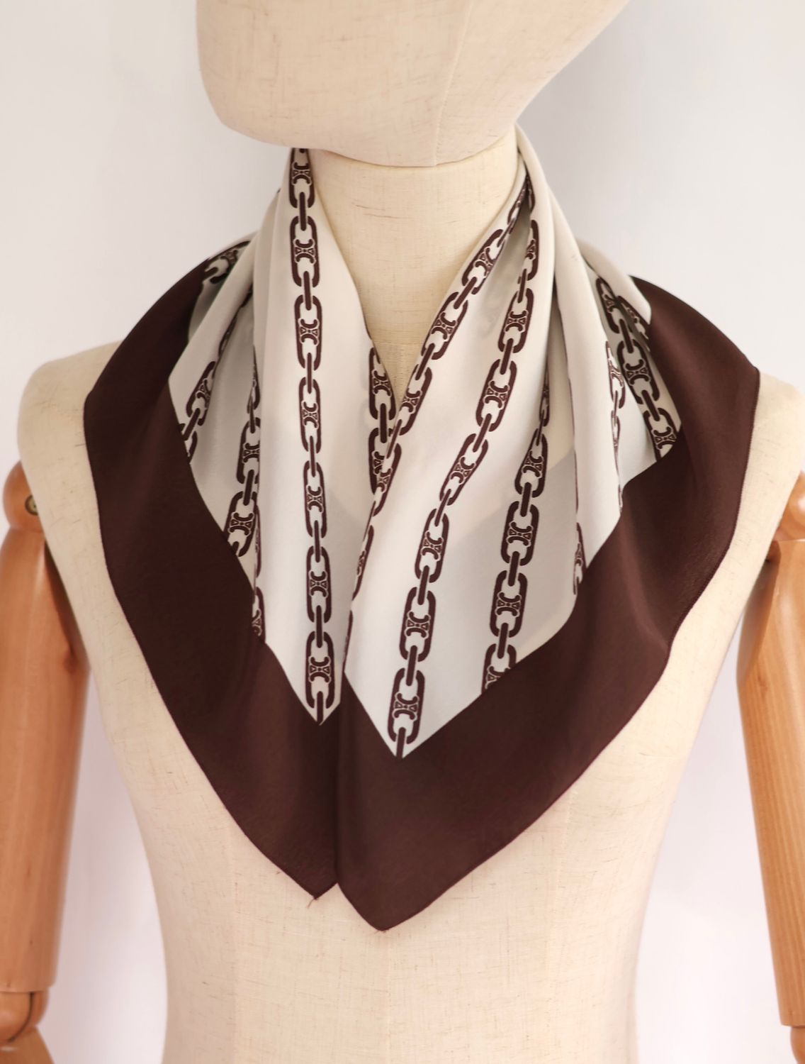 Celine Triomphe Chain Silk Scarf