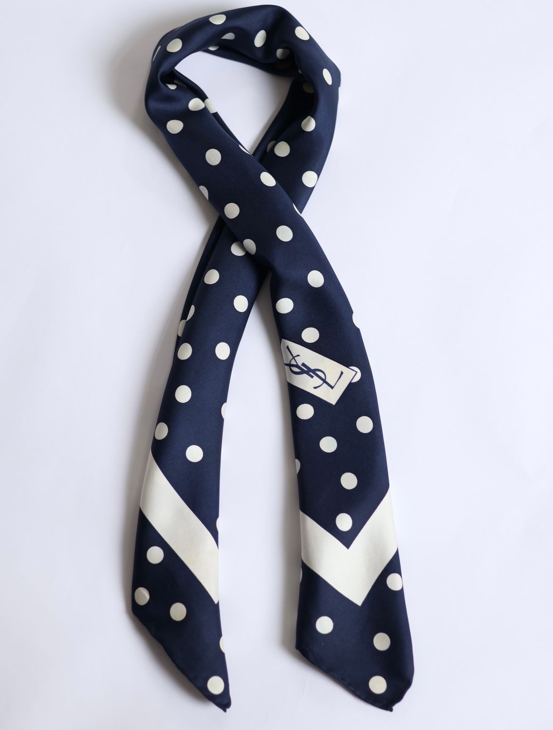 YSL Polka Dot Silk Scarf